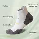 Wildarms Coolmax Bamboo Viscose Compression Running Socks for Men 3 Pairs Athletic Anti Blister Socks Cushioned Ankle Socks (Blue)