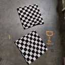 AmHoo Pack of 2 Decorative Throw Pillow Covers Checkerboard Luxury Super Soft Faux Fur Wool Set Case Cushion for Couch Sofa Bedroom 18 x 18-Inch Black