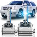 Fit for 2007 2008 2009 2010 2011 2012 2013 2014 Cadillac Escalade ESV EXT D1S HID Xenon Headlight Bulbs,350% Brightness,High Low Beam Light Bulb,8000K White Blue,Plug and Play,Pack of 2