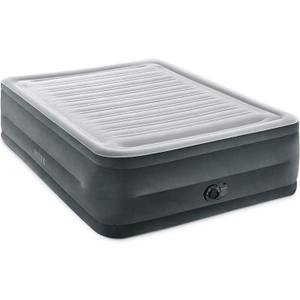 Intex 64417ED 22in Queen Dura-Beam Comfort Plush High-Rise Inflatable Air Mattress with Built in Pump for Travel and Camping, 600lb Weight Capacity