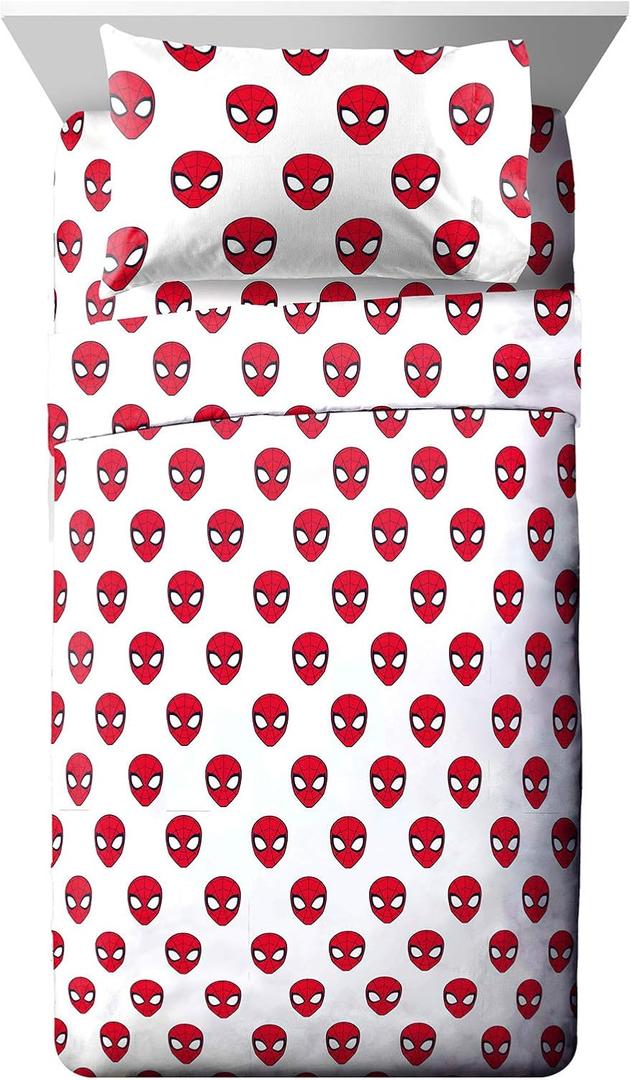 Jay Franco Marvel Spiderman Spidey Daze Twin Sheet Set - 3 Piece Set Super Soft and Cozy Kids Bedding - Fade Resistant Microfiber Sheets (Official Marvel Product)