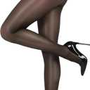 Buauty Shimmer Tights for Women, Shiny Oil Pantyhose Stockings, Oil Bright Shaping Tight Ultra Shiny Sheer Tights High Waist (Large, Black)