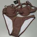 ZAFUL Women High Cut Bikini Sets String Sexy Swimsuit Two Piece Underwire Bathing Suit Brazilian Cheeky Cut Out Cute Swimwear, Small