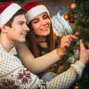 2 x Yuletide Designs Cat Figurine Christmas Ornaments (Gray Tabby)