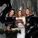 3 x Smlpuame 40 Inch 2025 Balloons Black, LargeFoil Number Balloons for Happy New Years Festival Celebration Party Supplies Class of 2025 Graduation Decorations