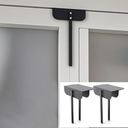 2 Metal Bifold Door Locks Adjustable Double Door Lock Kit (Fits 0.6"  2" Folding Door) HeavyDuty Child & Pet Proof Safety Lock for Closet,Cabinet,Pantry, RustResistant No Drill Installation, Black