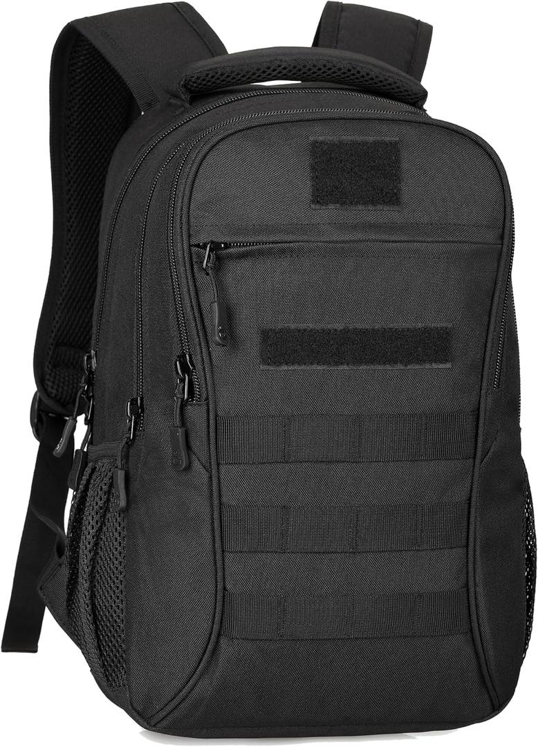CREATOR Military Tactical Backpack for Men Mini Daypack Small Tactical Assault Bag for Hunting Camping Trekking (Black-15l)