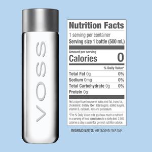 VOSS Artesian Still Water - Recyclable PET Plastic - 1 Pack - 500ml Premium Still Bottled Artesian & Naturally Pure Drinking Water, Iconic Bottle Design, High Grade PET bottle, BPA-free