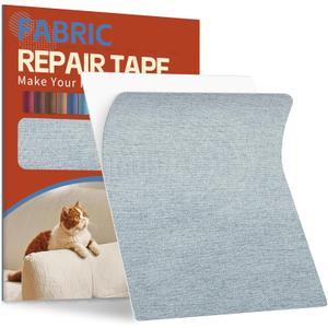 Linen Fabric Repair Tape Kit, 8.3" x 11" Self-Adhesive Couch Patch Repair Fabric Patches for Furniture, Clothes, Upholstery, Carpets, Chairs, Sofas, Pillows Light Grey