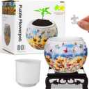 3D Puzzle Vase 3D Puzzle Flower Vase Crafted from 160 Curved Plastic Pieces DIY Housewarming Gift for Flower Arrangements and Home Decoration(Trochilus,Butterfly)