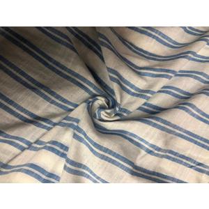 100% Cotton with slub 58" Wide Blue and White Stripe [18882]