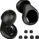 Ear Plugs for Sleeping, 45dB Noise Cancelling & Reusable Silicone Earplugs - Noise Reduction for Snoring, Concerts, Airplane Travel, Side Sleepers, Includes 6 Tips (Obsidian) (Black)