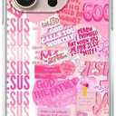 Pink Christian Aesthetic Phone Case Compatible with iPhone 16 Pro, Bibilical Affirmation Quotes Phone Case for iPhone 16 Pro, Trendy TPU Bumper Cover Case