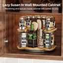 Lazy Susan Organizer Spice Rack - Spice Organization for Cabinet Height Adjustable Rotating Lazy Turntable, Pantry Kitchen Wood Revolving Seasoning Organizer (Vintage, 12 Inch)