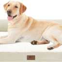 Large Dog Bed Orthopedic Washable - Waterproof with Removable Cover - Memory Foam - XXL Large Big Dogs - Beds Bolster Pet - Couch Sofa - Beige Dog Bed