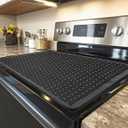 Stove Top Covers for Electric Stove - 28 x 20 Silicone Stovetop Cover,Stove Mat Protector, Extra-Large Silicone Dish Drying Mat for Kitchen, Black