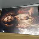 Framed Christian Wall Art, Sacred Heart of Jesus Pictures Wall Decor, Jesus Portrait Paintings Canvas Prints Religious Home Decor for Living Room Bedroom Church Prayer Room 16X24 inch