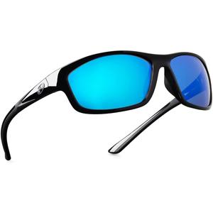 Bnus corning glass lens polarized sunglasses for men & Women italy made w. High Performance Plastic Lens option (B7248-black/Blue Flash Non-polarized)