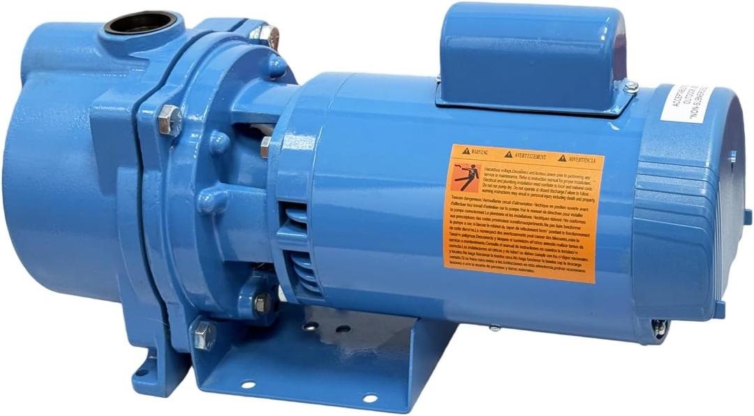 GT15 Self-Priming Single Phase Centrifugal Pump, 1.5hp, Single Phase Cast Iron Water Pump Fit for Agricultural & Garden Irrigation