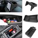 3PCS Center Console Organizer Compatible with 2021-2025 2026 Nissan Rogue S/SV/Rock Creek Dashboard Tray Armrest Storage Box Lower Center Console Interior Accessories(Only Fit 8-Inch Screen)