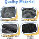 Washable Orthopedic Large Dog Bed - Dog Beds Large Sized Dogs with Removable Cover Waterproof Pet Bed with Bolster for Extra Large Pet