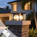 Hard Wired Outdoor Post Lights, Modern 11.8" Column Light Electric, Large Pillar Lamp Waterproof 3000K Luxury LED Fence Cap Lantern Exterior Landscape Lighting for Garden Patio Yard Decoration