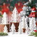 Redbaker 16 Pcs Wooden Christmas Trees Tabletop Decor Rustic Wood 3D Christmas Trees Xmas Centerpieces Table Wooden Signs Farmhouse Table Home Decor for Winter Home Office Farmhouse