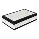 Handicrafts Home Small Decorative Storage Box with Lid – Black White Keepsake Box, Trinket & Jewelry Storage Organizer for Desk, Shelf & Coffee Table Decor – Mono Court 8 x 5 x 2