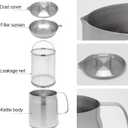 Oil Strainer Pot, Large Capacity Stainless Steel Oil Container Oil Container with Strainer, Bacon Grease Container Filter Pot for Deep Frying and Cooking Grease Storage (1.5L)