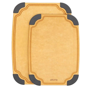 Elihome Essential Series 2-in-1 Wooden Cutting Board Set for Kitchen – Wooden Board for Chopping Vegetables, Bread, Cheese, Meat, and Salad