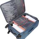 Sharper Image Odyssey 2-Piece Set (21.5" & 29") Expandable 8-Wheel Spinner Carry On and Large Checked Luggage Set, Bluefin