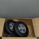 HAKZEON HAKZEON 2 Pack 10 x 2.5 Inch Flat Free Solid Rubber Hand Truck Wheels, Solid Rubber Replacement Tire with 5/8 Inch Axle Hole, Solid Wheels for Wagons, Cart, 330lbs Loading Capacity