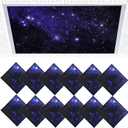 Torixqi12 Pcs Fluorescent Light Covers for Ceiling Lights Classroom, Magnetic Light Filters, Fluorescent Light Diffuser Covers for Office, Hospitals, Home 4 x 2 Feet (starry sky)