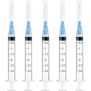 120 Pack 3ml/cc Lab Disposable Syringes with 23Ga 1 Inch Needle Luer Lock, Individually Sealed Packed