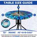 HunnmingRe Mandala Round Outdoor Tablecloth with Umbrella Hole Zipper Waterproof Anti-Wrinkle Table Cover for Summer Patio Camping Party Car Rv Gardening Gifts Fit to 45"-53" Tables