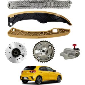 24321-2B620 Timing Chain Kit with VVT Sprockets Compatible with Hyundai Elantra Veloster Accent Sonata Tucson 2012-2021, Kia Rio Soul Forte Optima 2012-2021, 1.6L Turbo G4FJ Engine