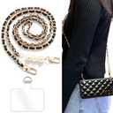 Phone Crossbody Chain Cell Phone Lanyard,Pear&Leather+Metal Chain Universal Cellphone Strap with Tether Patches for Most Phone (J)
