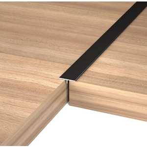 NeatiEase T Molding Transition Strip, Aluminum Laminate Floor Divider, Threshold for Floor Gaps, Black, 4ft x 0.8in (3pcs)