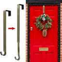 Wreath Hanger for Front Door, Adjustable Wreath Hanger from 15 to 25 Inches Wreath Hanger, 20 lbs Larger Door Upgrade Wreath Hanger Christmas Fall Wreaths Decorations Hook (Nickel)