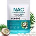 NAC Supplement (N-Acetyl Cysteine) Softgels with NAD+, Coconut Oil & MCT Oil, Non-GMO, Gluten Free, 300 Count