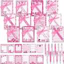 Eaasty 24 Sets Breast Cancer Awareness Gifts Bulk Pink Ribbon Breast Cancer Notepads and Ballpoint Pens Set Inspirational Gifts for Office Supplies Women Coworkers Nurses Volunteers Party Favors