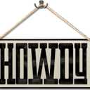 Howdy Sign - Trendy Funky Wall Art, Boho Western Wall Decor, Cowboy Wall Decor, Living Room Decor, 11.8x5.9 Inch Wall Pediment (black)