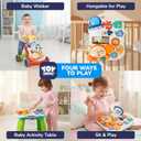 TOY Life 3 in 1 Baby Push Walker and Activity Center, Sit to Stand Walker for Babies 6-12 Months, Baby Walking Toys with Music Panel for Girls Boys, Toddlers Push Toys Gifts for Learning to Walk Red