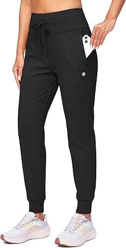 Gradual Women's Fleece Lined Joggers High Waisted Water Resistant Thermal Winter Sweatpants Running Hiking Pockets. M