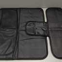 Kaiphy Car Seat Protector - Seat Protection Mat - Thick Padding - Durable, Waterproof Fabric, Leather Reinforced Corners & 3 Pockets for Handy Storage Black