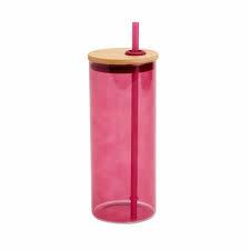 Multi-function Glass Cup with Lid Transparent Juice Tumbler with Straw for Cold Beverages for Home Cafes and Parties 20 oz