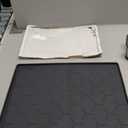 Pieviev 16''x12'' Dog Cat Food Bowl Mat, Silicone Waterproof Food Grade Pet Food Mat for Floor, High Raised Edge to Prevent Spills, Non-Slip & Easy Clean Pet Placemat for Dog & Cat Bowls, Dark Gray