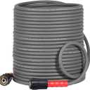 YAMATIC Super Flexible Pressure Washer Hose 100FT 1/4", Kink Resistant Power Washer Hose Replacement for Flexzilla Uberflex Ryobi Troy Bilt Leak-Free M22 Fittings, 3200 PSI, Grey (Gray)