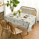 Horaldaily Spring Tablecloth 6084 Inch Rectangular, Watercolor Wildflowers Floral Herbs Washable Table Cover for Party Picnic Dinner Decor