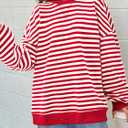 PRETTYGARDEN Womens Striped Oversized Sweatshirt Color Block Crew Neck Long Sleeve Casual Loose Pullover Top Y2K Clothes (Red, M)